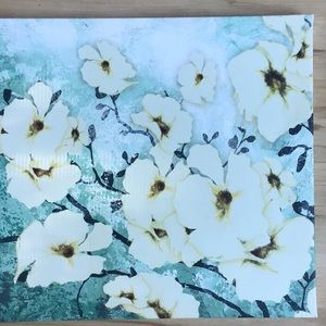 White Blossoms Canvas Print Picture